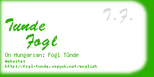 tunde fogl business card