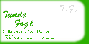 tunde fogl business card